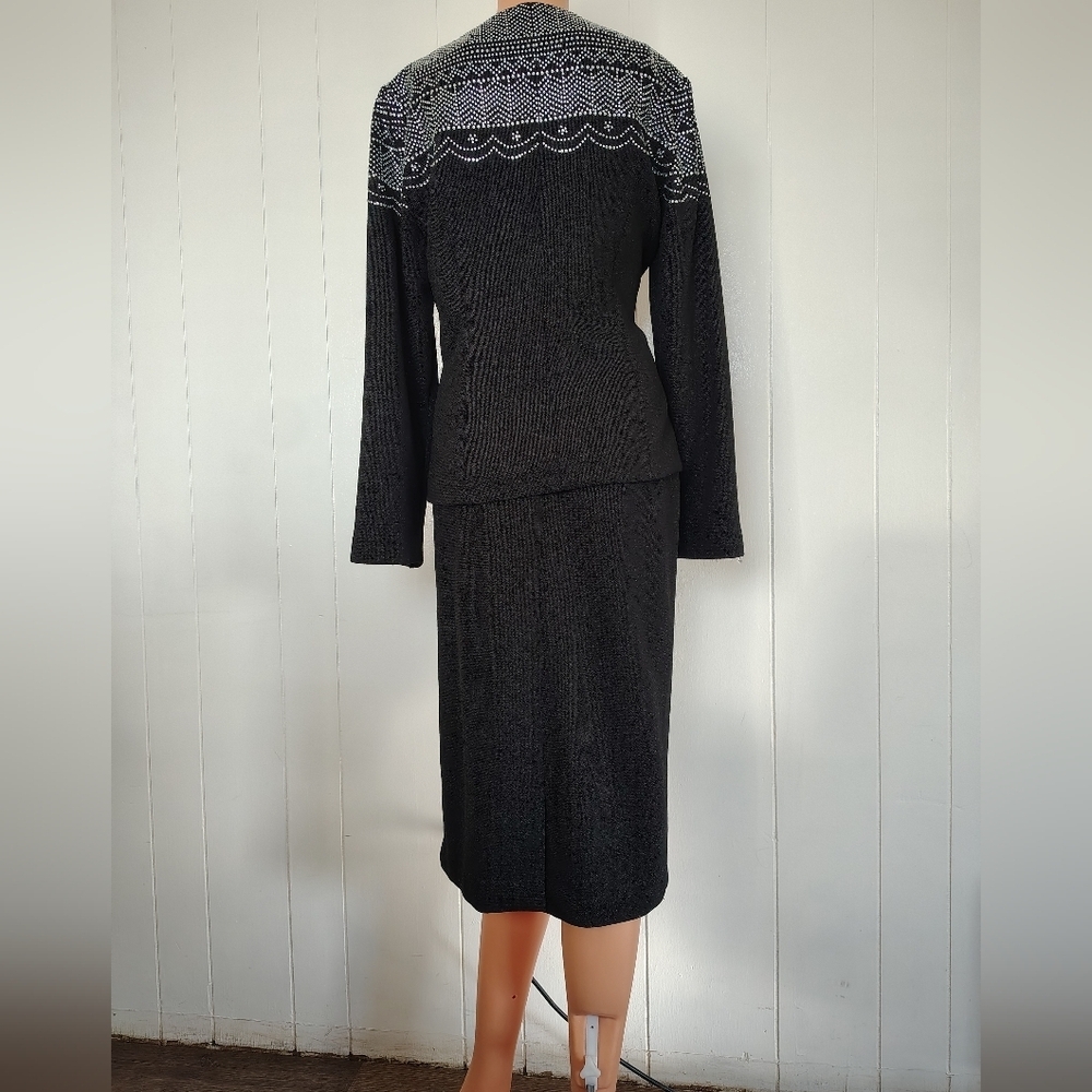 Ben Marc International Elegant Black Skirt And Blazer Size 10 - Picture 2 of 13
